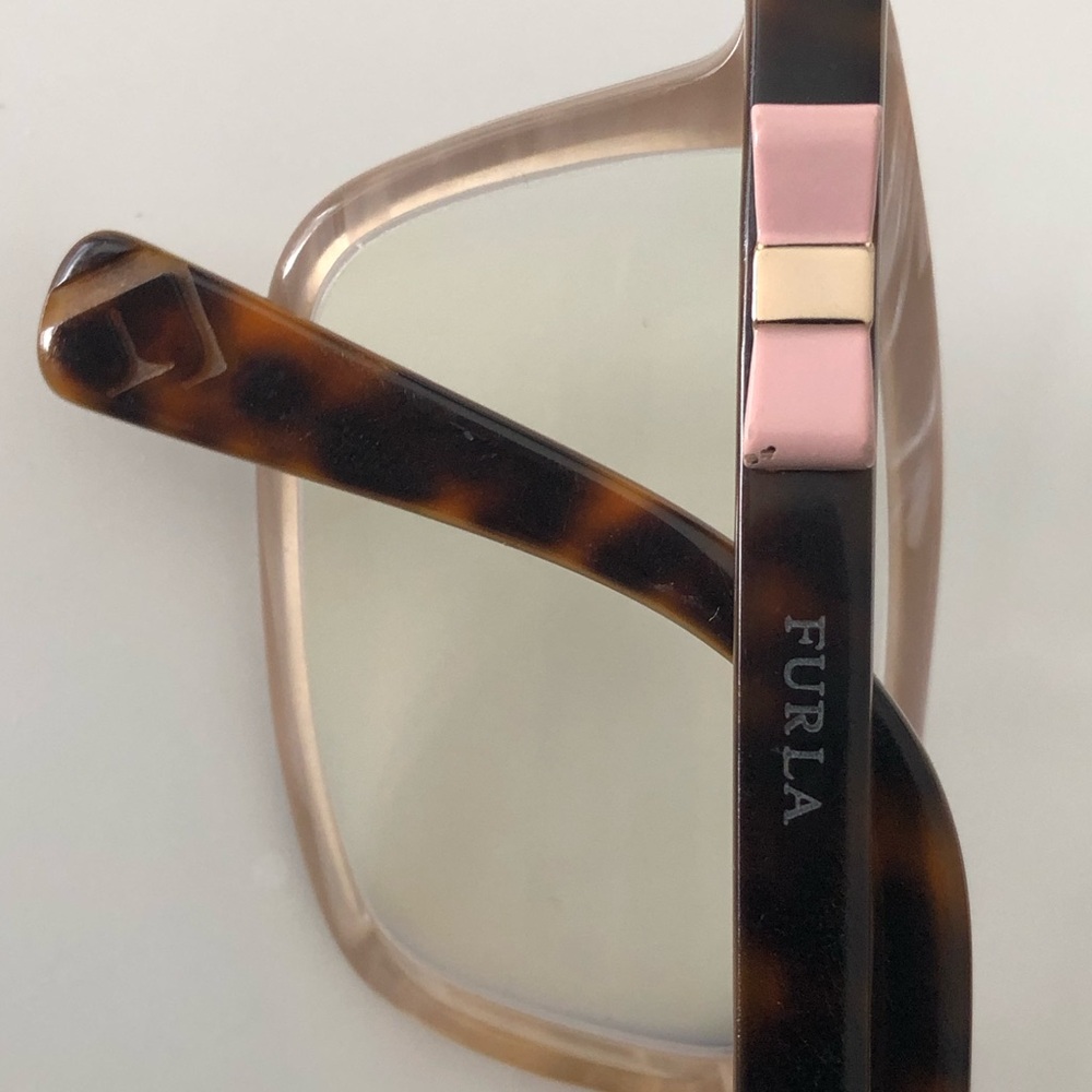 Furla Blush Pink Frame with brown reading glasses